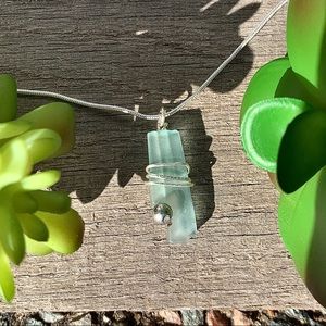 Hand Crafted Sea Glass and Bead Necklace